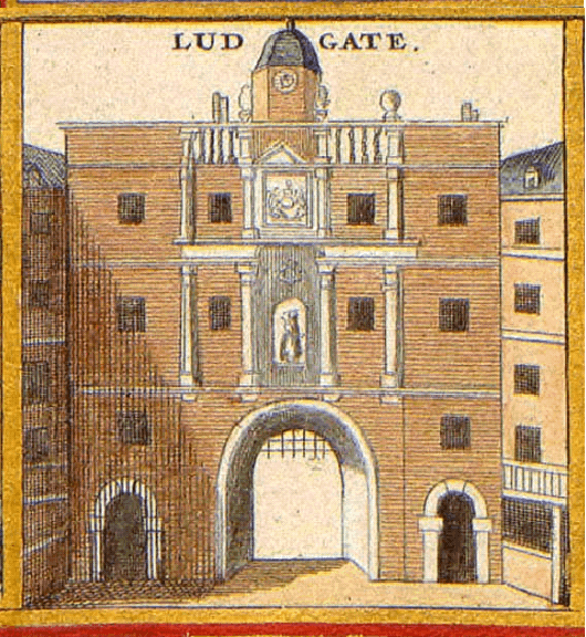 An old illustration of Ludgate circa 1650