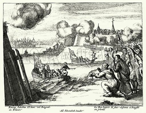 King James II landing at Kinsale, Ireland, 1689